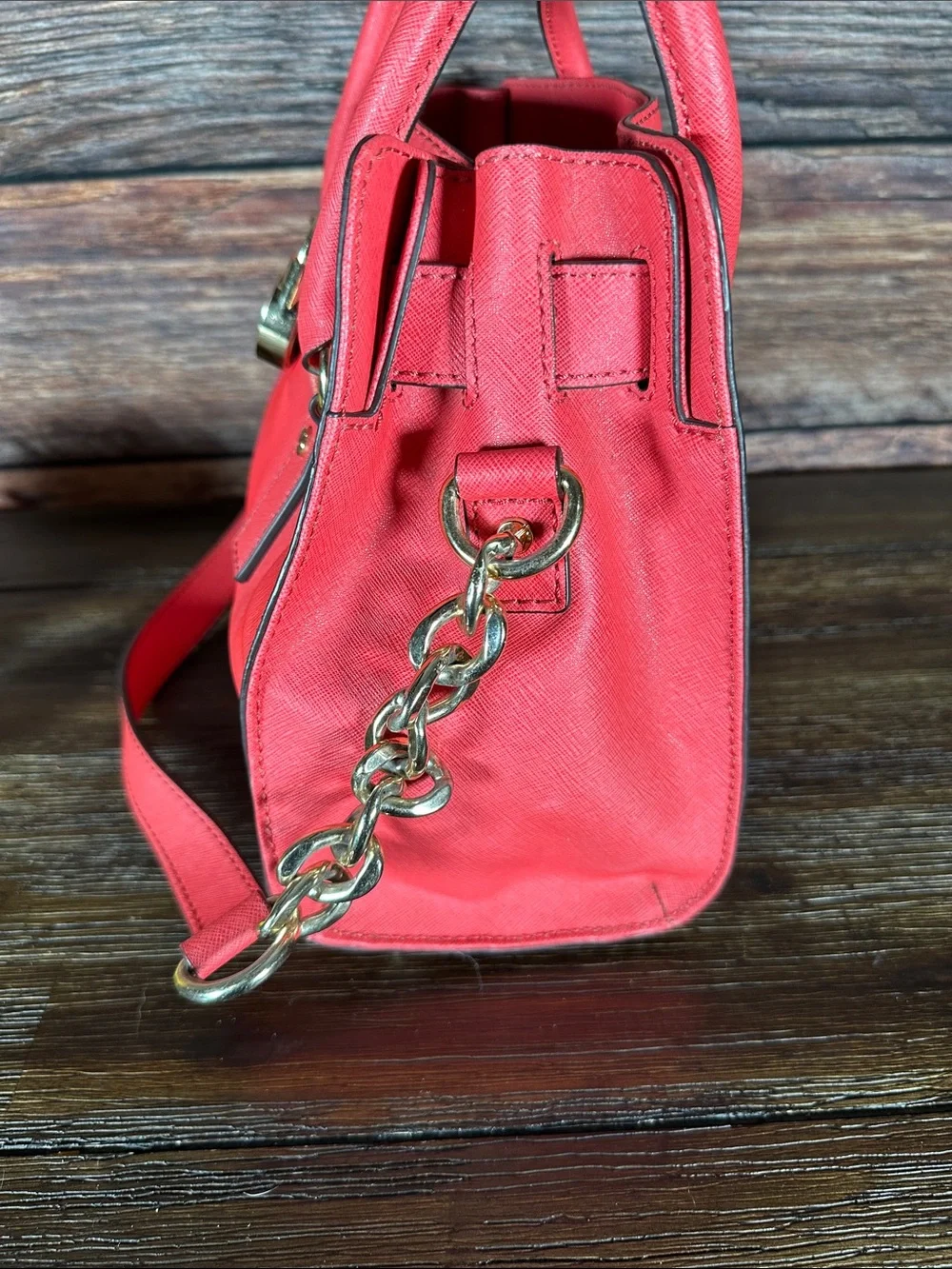 Michael Kors Pink Satchel with Gold Hardware